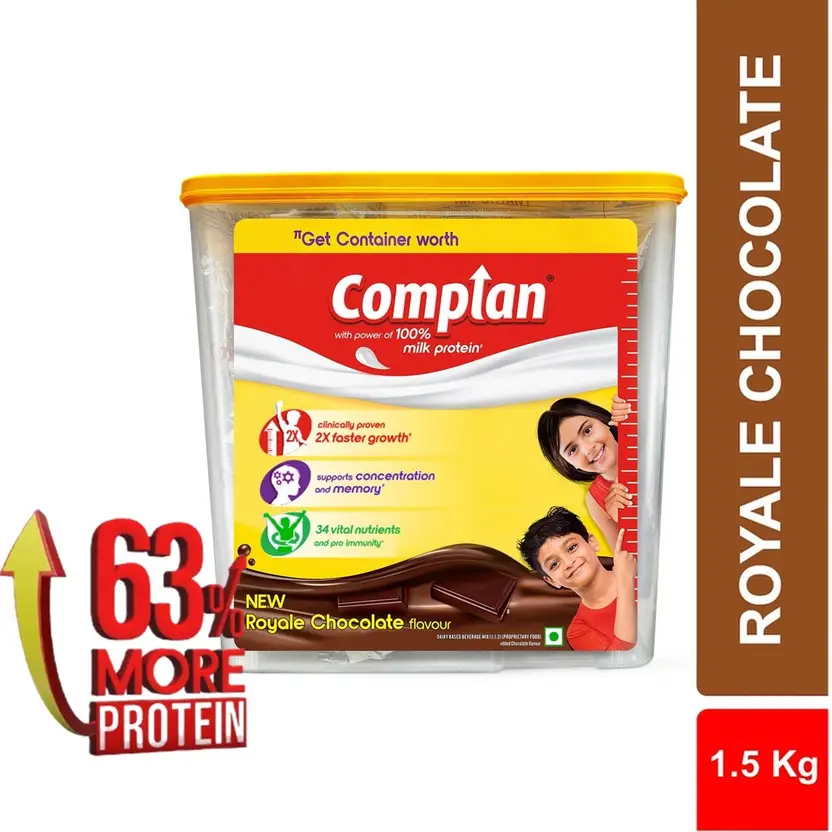 Complan Nutrition Drink Powder for Children, Royale Chocolate Flavour, Jar