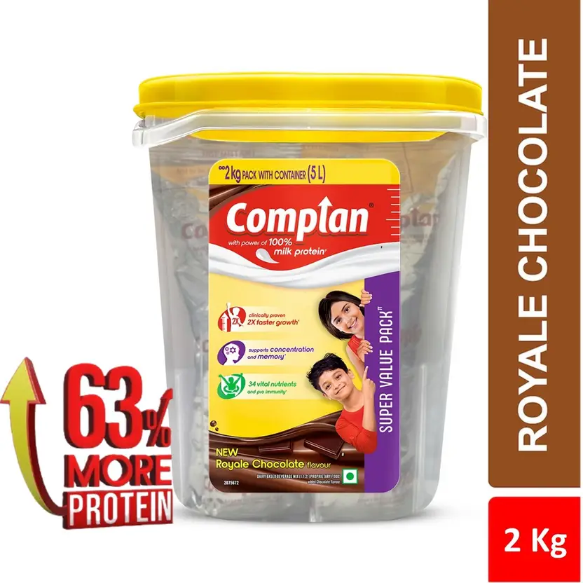 Complan Nutrition Drink Powder for Children, Royale Chocolate Flavour, Jar
